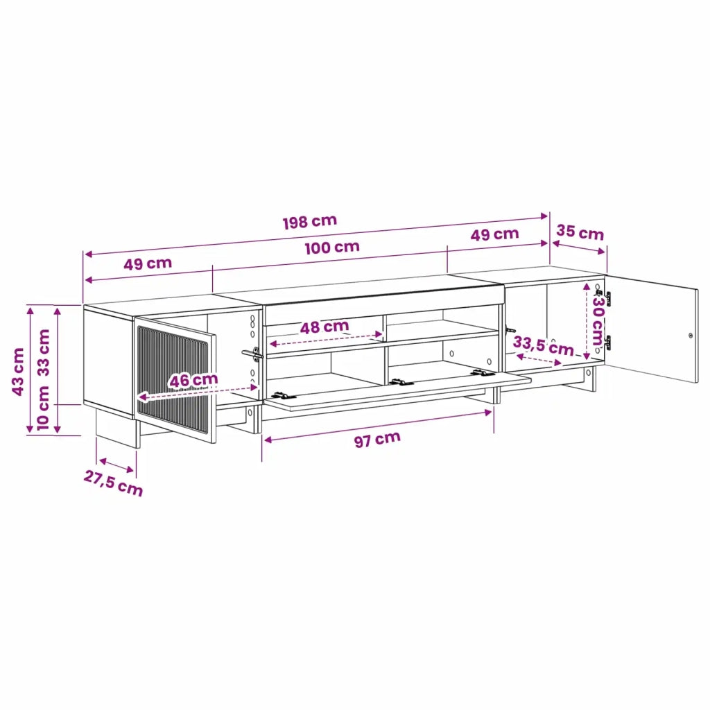 Mobile TV LED a 5 pezzi Bianco Lucido Legno ingegnerizzato 3416420