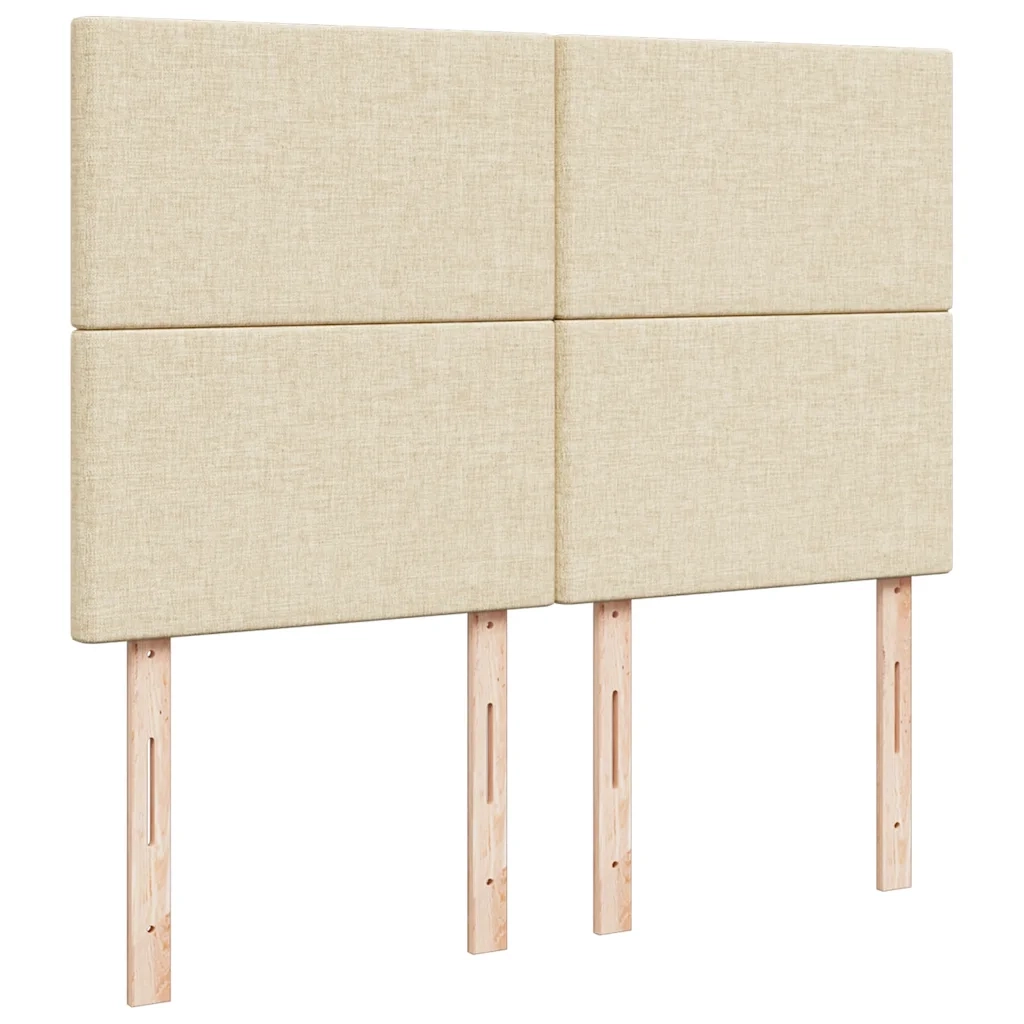 Struttura Letto Pouf con Materasso Crema 140x200 cm in Tessuto 3313083