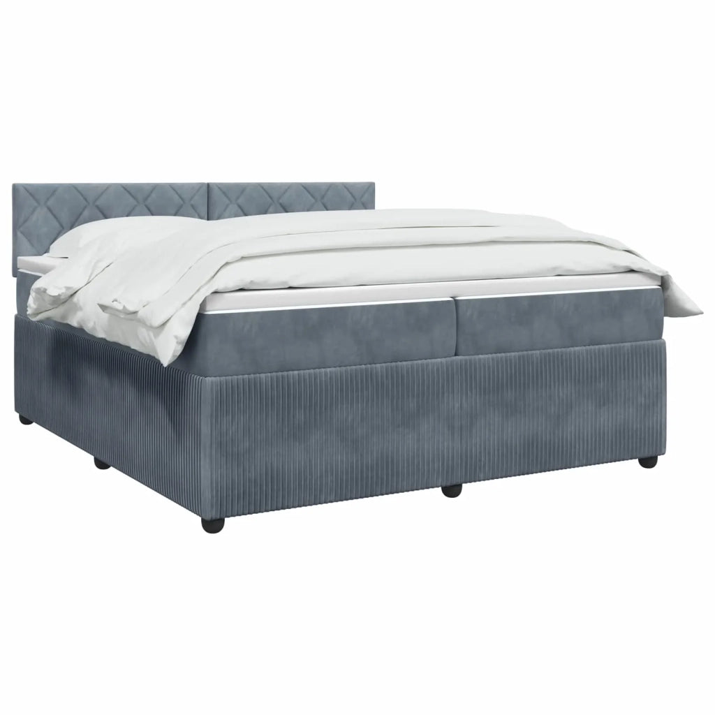 Letto box spring con materasso Grigio Scuro 200 x 200 cm 3451752