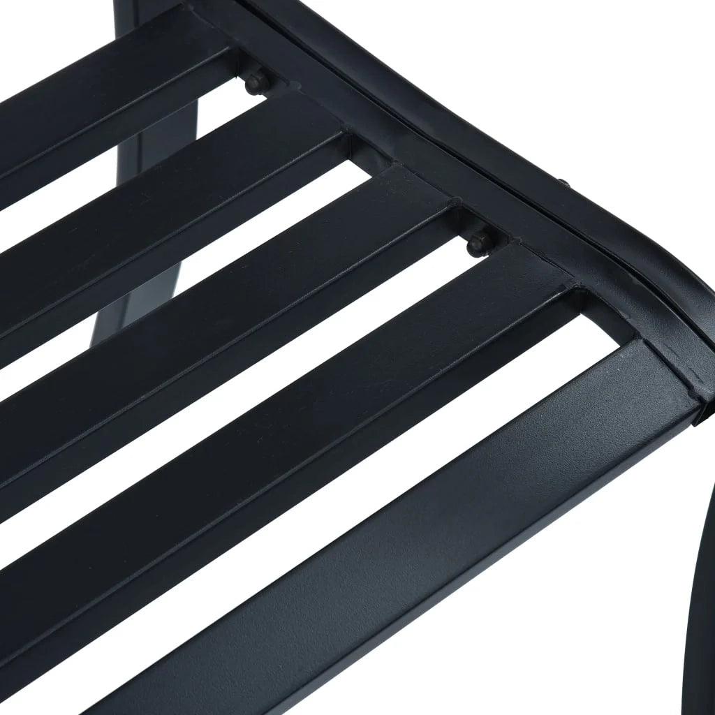 Panca da giardino mobili da esterno terrazza 125 cm acciaio nero 02_0011234