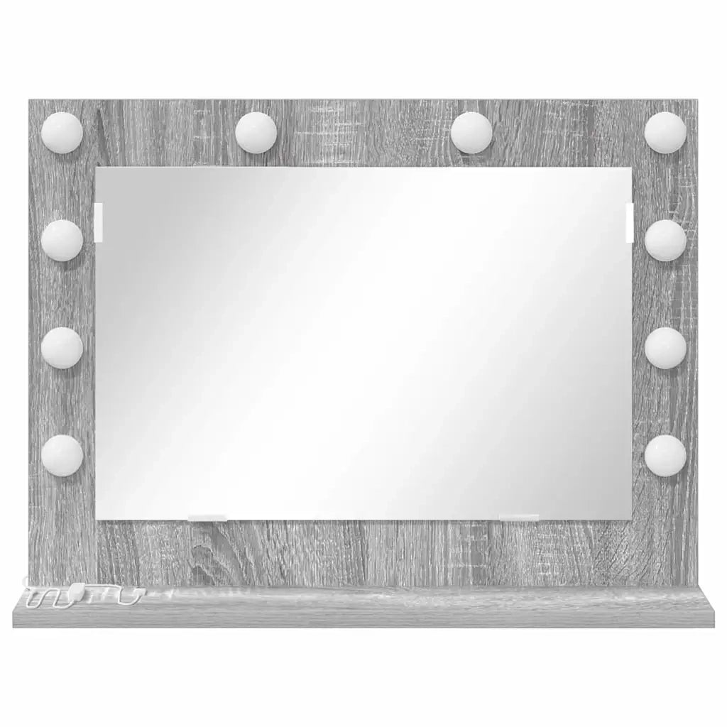 Specchio da Vanità Rettangolare Grigio Sonoma 60 x 45 x 18 cm 868314