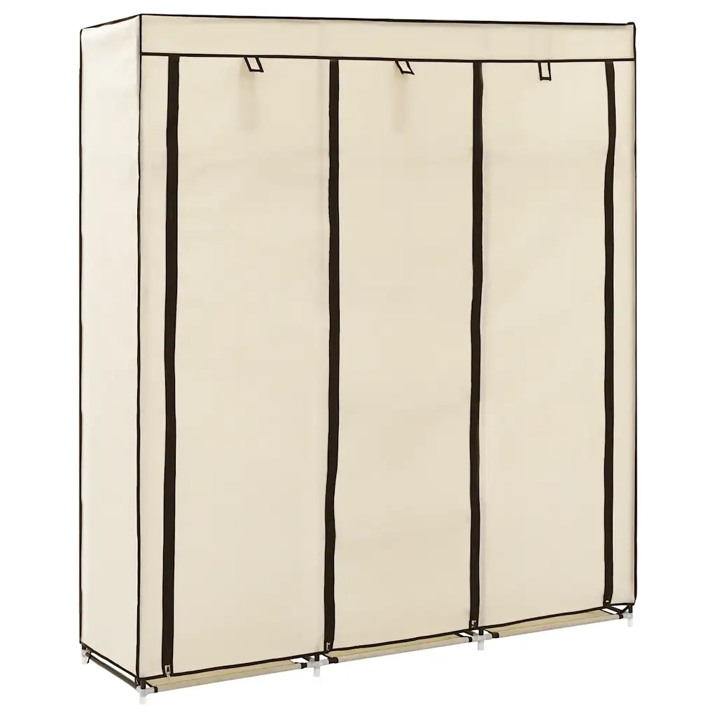 Armadio con Scomparti e Aste Crema 150x45x175 cm in Tessutocod mxl 130107