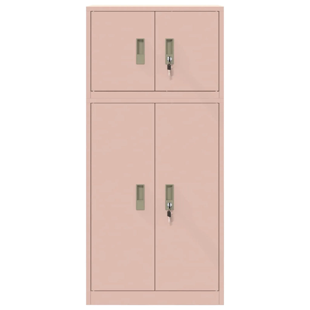 Armadio 2 pz Rosa 60 x 40 x 130 cm Acciaio Bloccabile 3438688