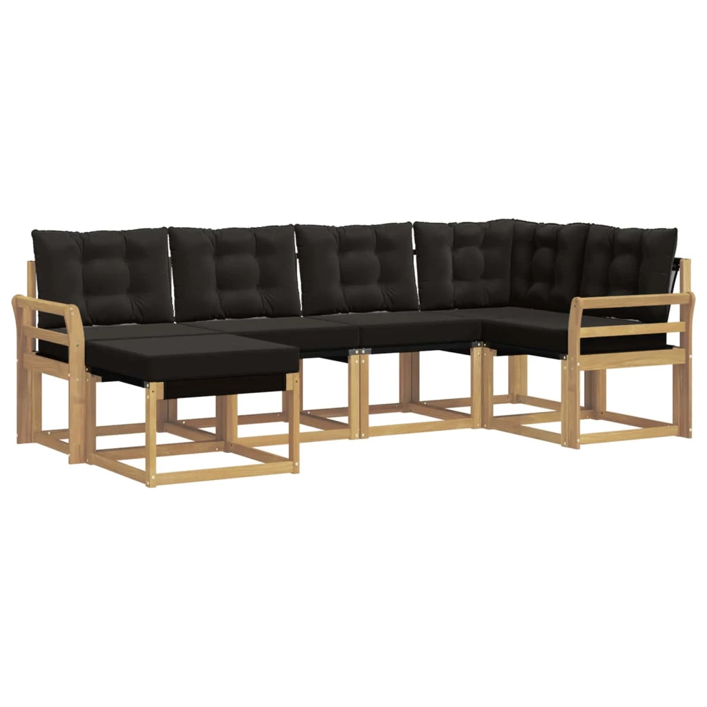 Set di divani da esterno 6 pz Bianco e Nero 3389646