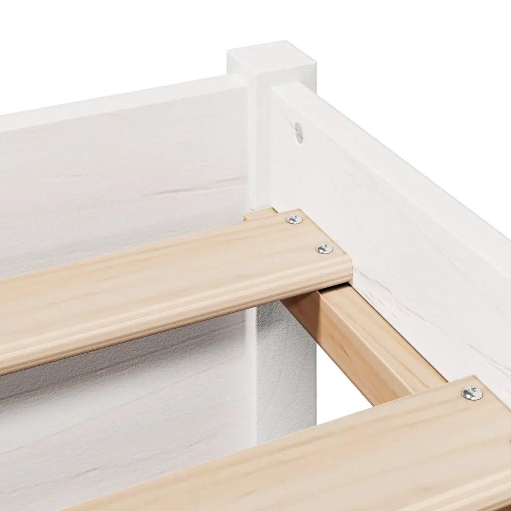 Letto Libreria senza Materasso Bianco 160x200 cm Legno di Pino