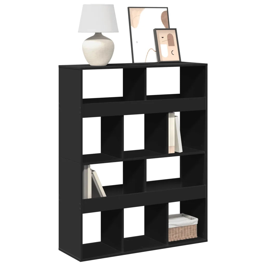 Libreria-Scaffale per Libri-Mobile di Stoccaggio Nera 100x33x125,5 cm in Legno Multistrato 322340