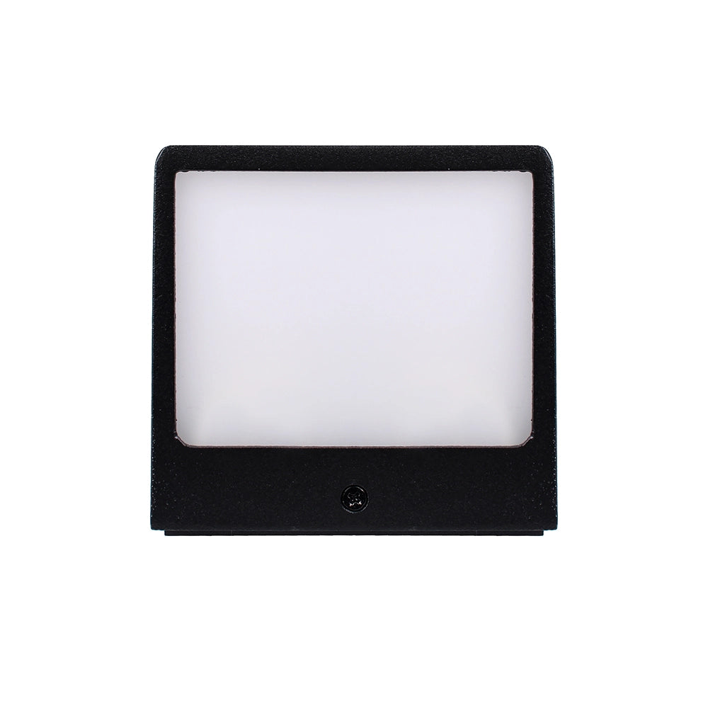 APPLIQUE LED CUBO IN ALLUMINIO NERO E PVC BIANCO LUCE CALDA 3000K ILLUMINAZIONE MODERNA DA ESTERNO IP54 - ELEGANZA FUNZIONALE PER GIARDINI E VIALETTI