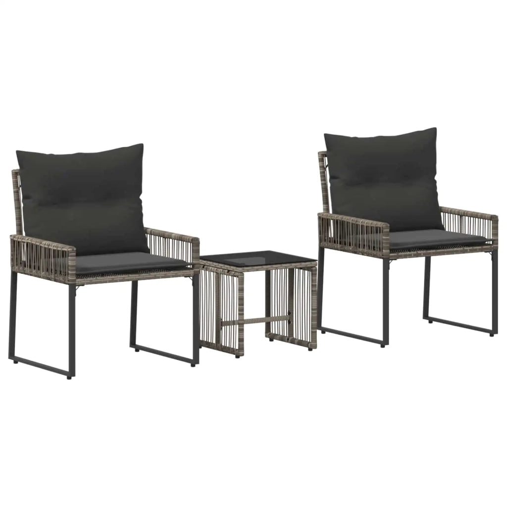 Set di Mobili da Esterno 7 pcs Grigio e Grigio Scuro polyrattan