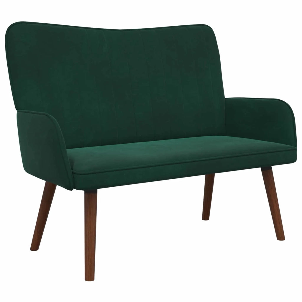 Sofa a Due Posti Verde Scuro 115 x 61 x 87 cm Velluto