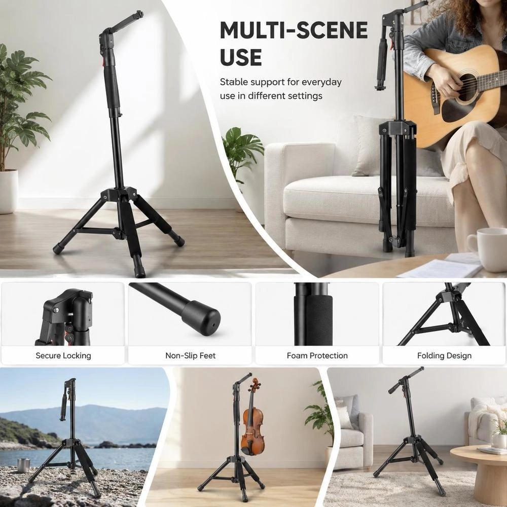 Guitar Stand, Guitar Tripod, Frame, Height Adjustable 900-1200 Mm
