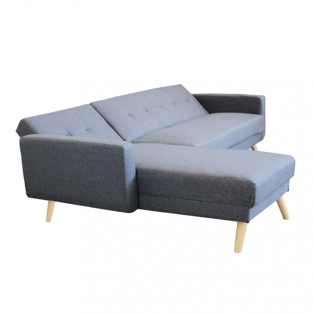 Divano Letto Arthur 176x84x84 cm in Tessuto Grigio scuro