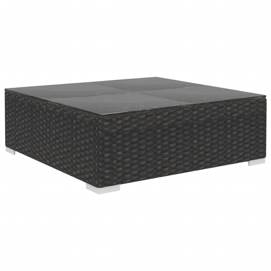 Set di mobili da giardino mobili da esterno 12 pezzi con cuscini resina intrecciata nera 02_0015661