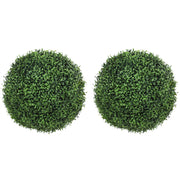 2 Palle Buxus Artificiali in Vaso ¨C zephmum ¨C Verde 42 cm