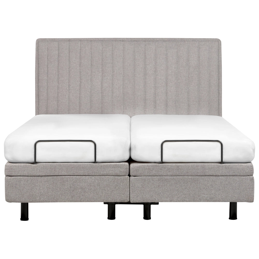 Letto Tessuto Grigio Chiaro Elettrico Regolabile con Telecomando 180 x 200 cm
