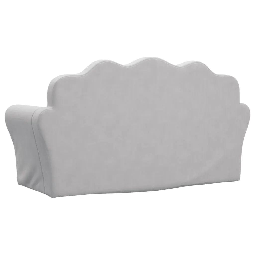 Divano per Bambini a 2 Posti-Sofa-Divanetto Grigio Chiaro in Morbido Peluche 708206