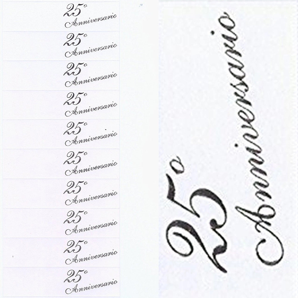 Trade Shop - Bigliettini Perr Bomboniere 25 Anniversario Matrimonio Nozze Argento Pretagliati -