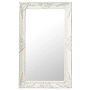 Specchio da Parete Stile Barocco 50x80 cm Bianco
