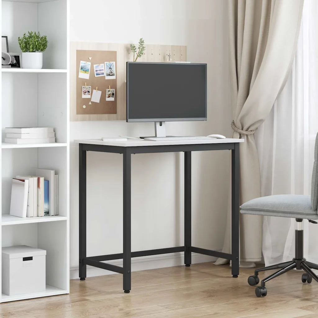 tavolo Bianco 80 x 50 x 77 cm Legno ingegnerizzato e acciaio 873791