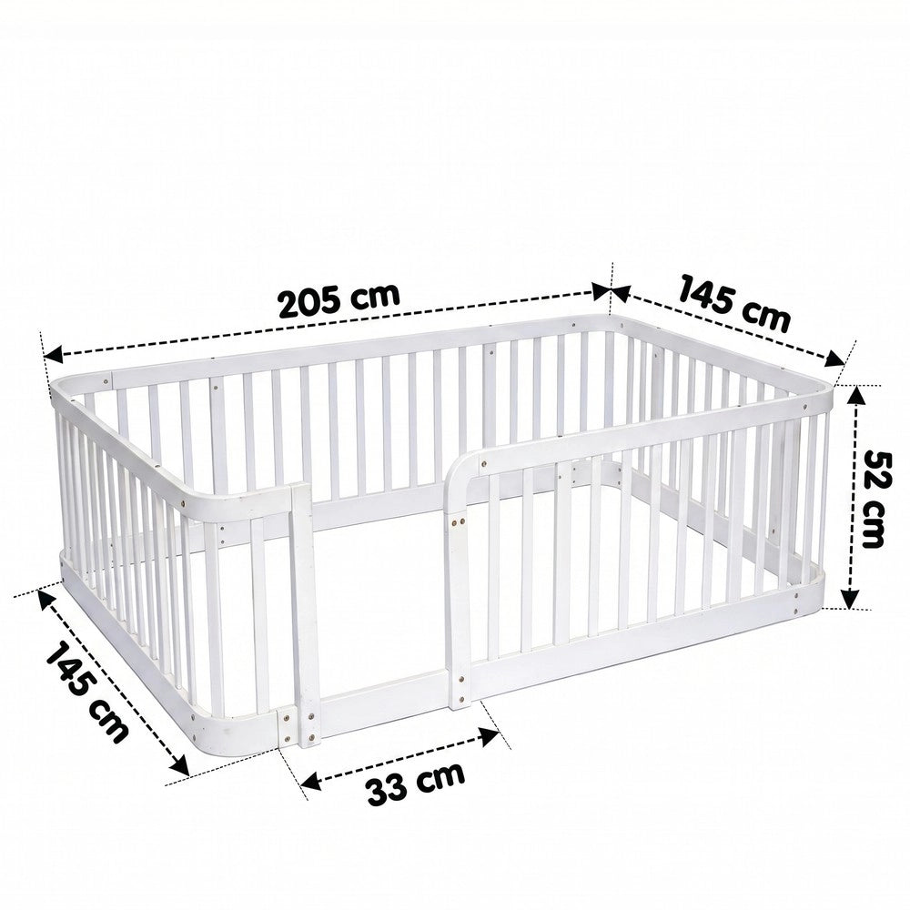 Box Recinzione Bambini ¨C Xylo ¨C Bianco, 140x200 cm, Sicurezza, Bordi Arrotondati