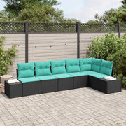 Set Divano da Giardino 6 pz Nero polyrattan 3347086