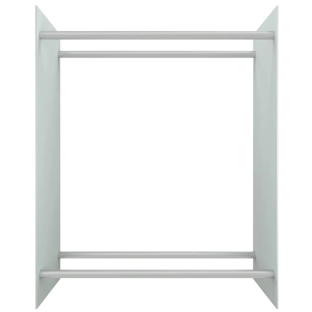Porta Legna Bianco 80x35x100 cm in Vetro Temperato 327471
