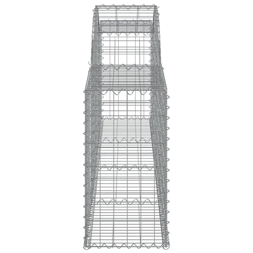 Set di 8 gabbioni ad arco per recinzione gabbia o muro di contenimento 300 x 30 x 60/80 cm ferro zincato argento 02_0041192