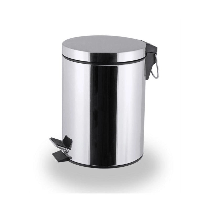 Set di 6 Porta Rifiuti A Pedale 3lit Acciaio Con Chiusura Soft