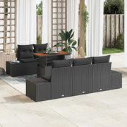 Set Divano da Giardino con archiviazione 6 pcs Nero Poly Rattan 3358641
