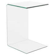 Tavolino laterale in vetro trasparente 40 x 40 cm a sbalzo in stile minimalista soggiorno cucina