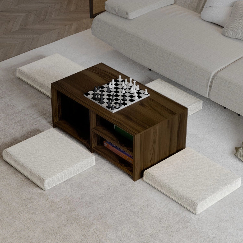 Tavolino in legno "Gord" - 90 x 45 x 44 cm - Marrone