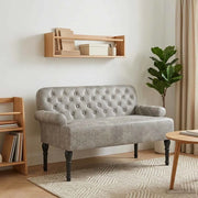Loveseat con bottoni imbottiti Grigio Chiaro 120 x 65 x 78 cm 42041840