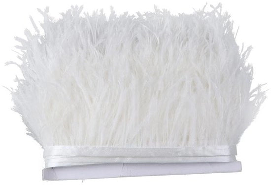 Decorazione con Frangia Veccia - Lunghezza 92 cm - Piume - Manuale - Leggero - Utilizzabile per Abbigliamento/Casa/Borse/Cappelli