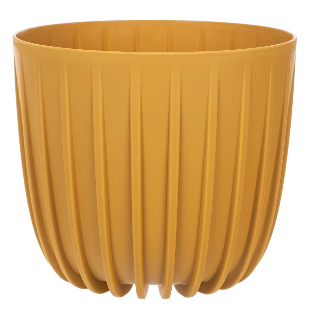 KADAX Vaso da fiori, coprivaso rotondo in plastica, 20 cm, colore giallo