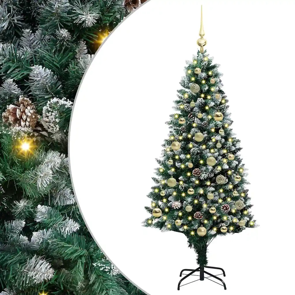 Albero di Natale artificiale con 150 LED Verde 150 cm 3396255