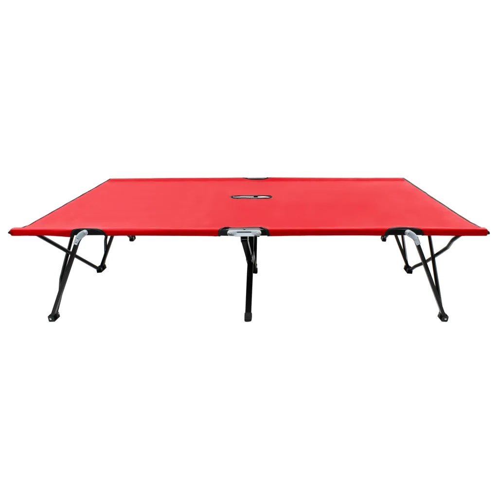 Lettino Prendisole Pieghevole per 2 Persone Rosso in Acciaio cod mxl 62864