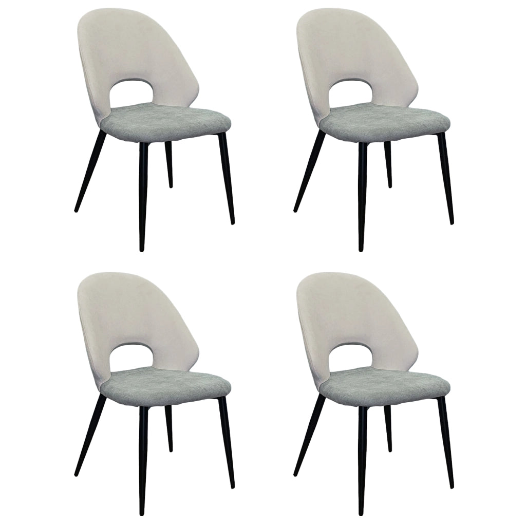 Marvin Sedia Fabia Struttura in Metallo e Seduta Imbottita in Cotone Vellutato, Design Moderno e Confortevole pe 4 Sedie