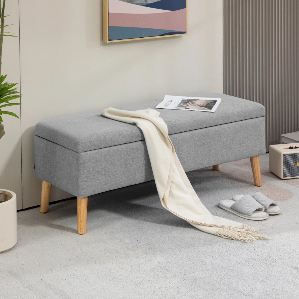 Divano imbottito con contenitore ¨C zephmum ¨C grigio 110x39x45