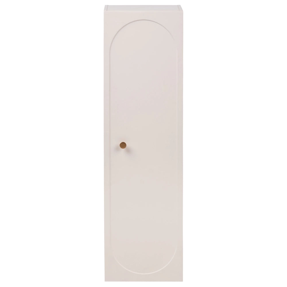 Mobile da bagno sospeso con struttura in MDF beige e 4 ripiani, stile glamour