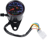 Contachilometri 12V per Motocicletta - Display Doppio - Illuminazione di Fondotondo Rossa - Installazione Facile - Sostituisce l'Equipaggiamento Originale