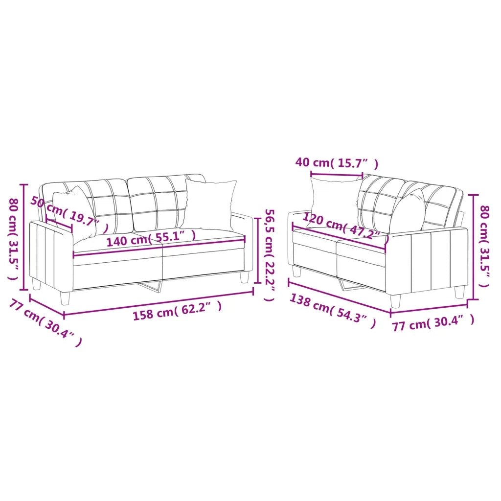 Set di Divani 2 pz con Cuscini Cappuccino in Similpelle 3201372