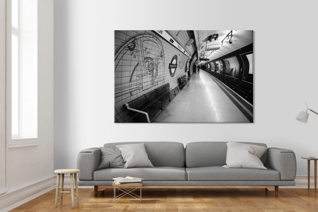 LONDON Subway Paddington - Quadro Canvas su telaio in legno Misura: 100x70 cm