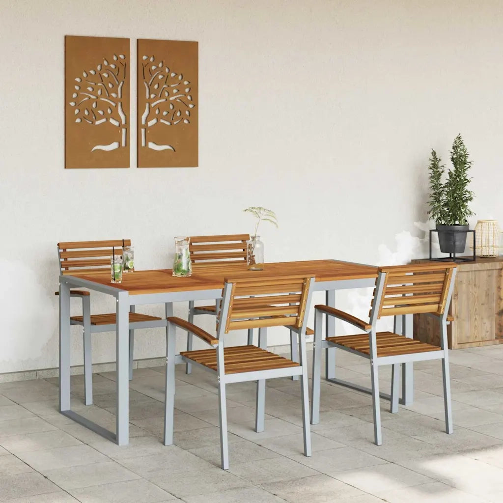 Set da Pranzo per Giardino 5 pcs Grigio 3284363