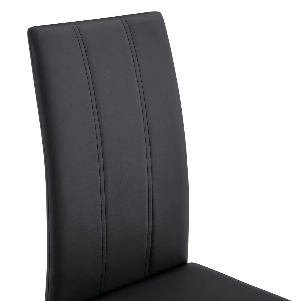 Sedia da Pranzo Moderna Nera in PU e Metallo con Design Ergonomico