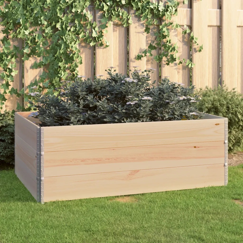 Fioriere | Cassetta per fiori | Vaso Rialzate 3 pz 100x150 cm in Legno Massello di Pino