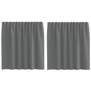 Tende in Voile con Tasche per Aste 2 pz Grigio Scuro