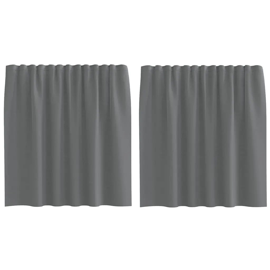 Tende in Voile con Tasche per Aste 2 pz Grigio Scuro