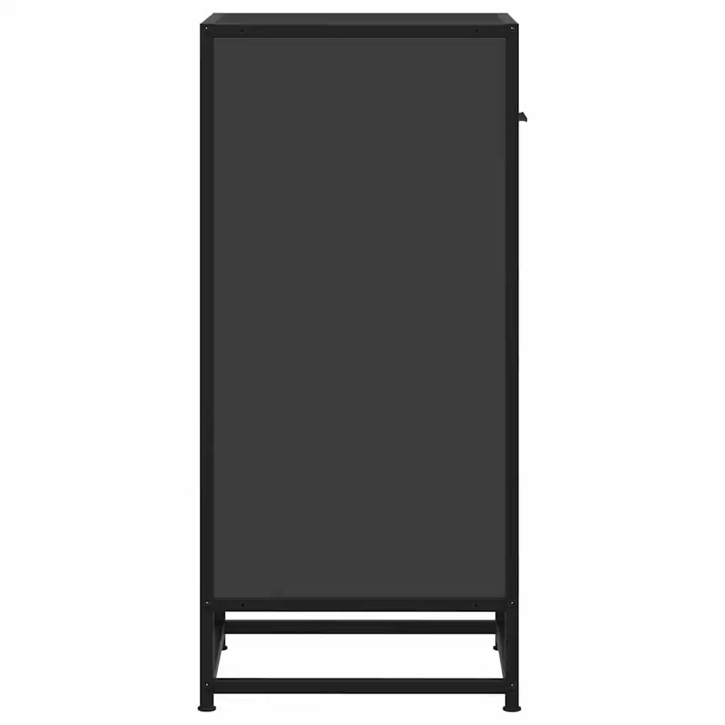 Credenza Rovere Nera 35,5x35x76 cm in Truciolato e Metallo 848954