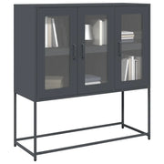 Credenza Antracite 100,5x39x107 cm in Acciaio Laminato a Freddo 853406