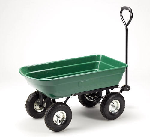 Carrello da Giardino Ribaltabile 4 Ruote 75 litri Ranieri Verde