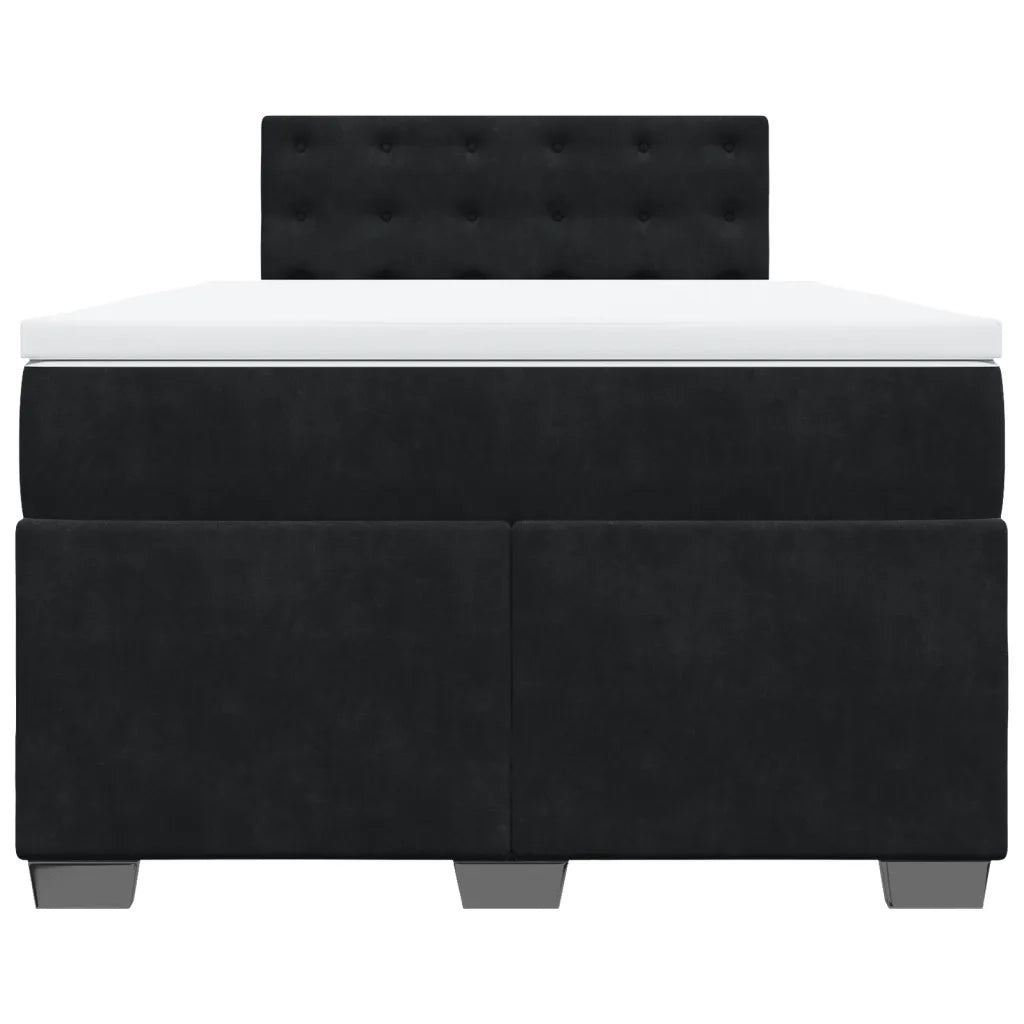 Giroletto a Molle con Materasso Nero 120x190 cm in Velluto 3286272